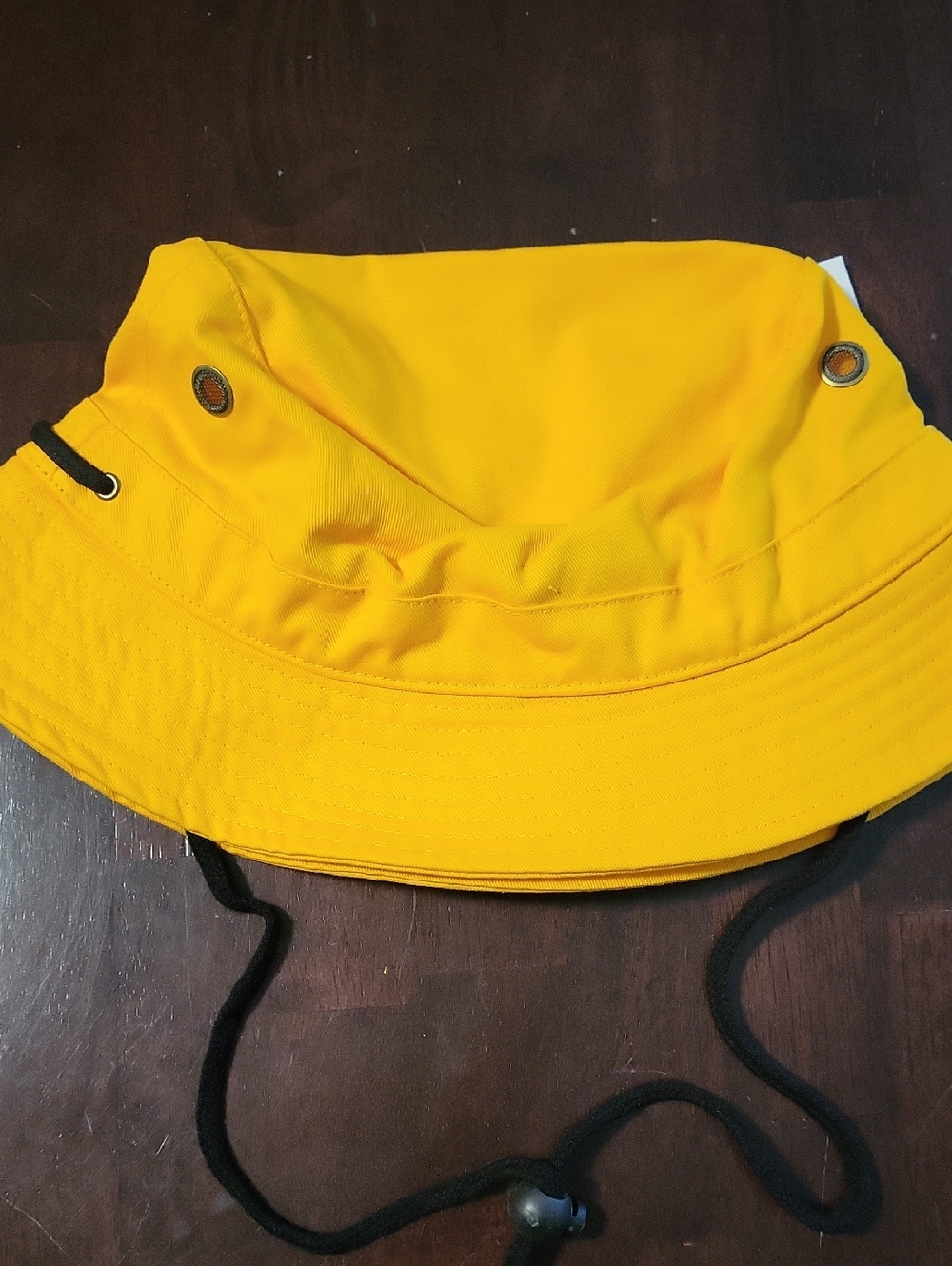 Gold Bucket Hat with Chin Cord